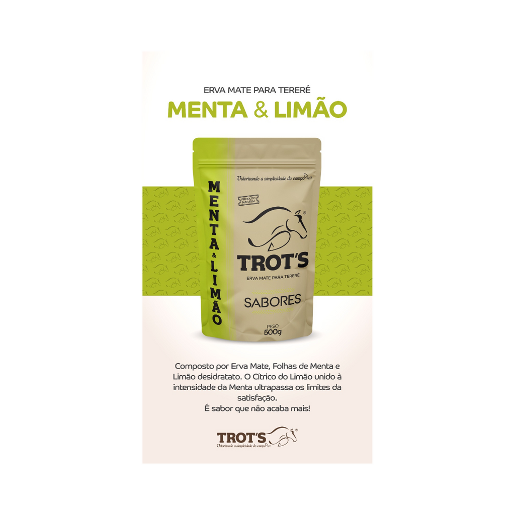Trot’s Erva Mate Natural para Tereré e Chimarrão 500g - Menta e Limão