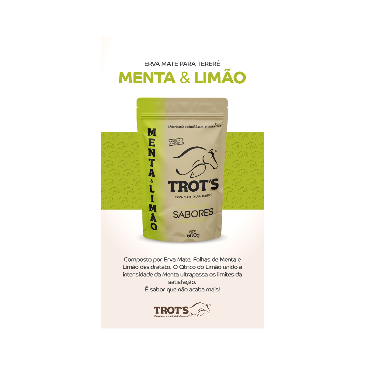 Trot’s Erva Mate Natural para Tereré e Chimarrão 500g - Menta e Limão