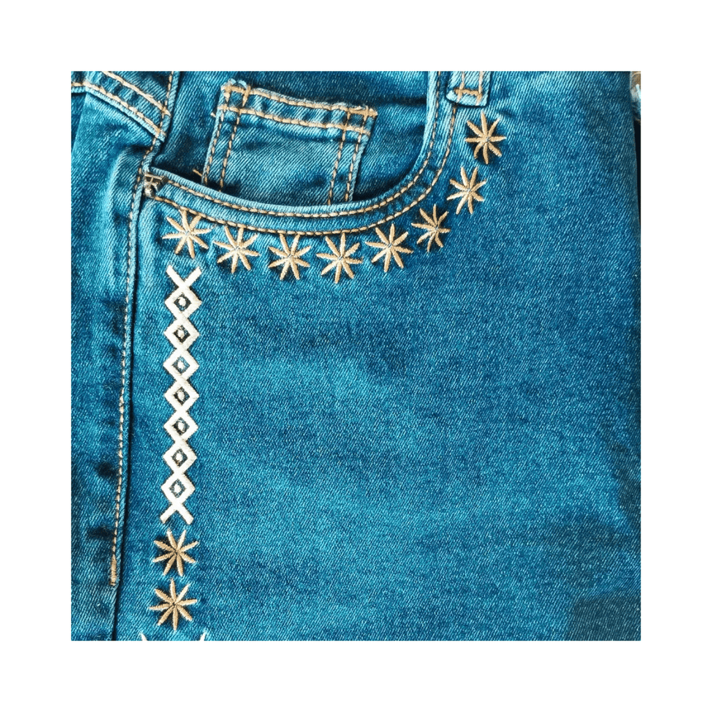 Calça Jeans Bordada Texas Farm Spur