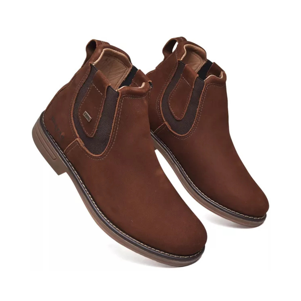 Botina Bretao Marrom Couro Nobuck