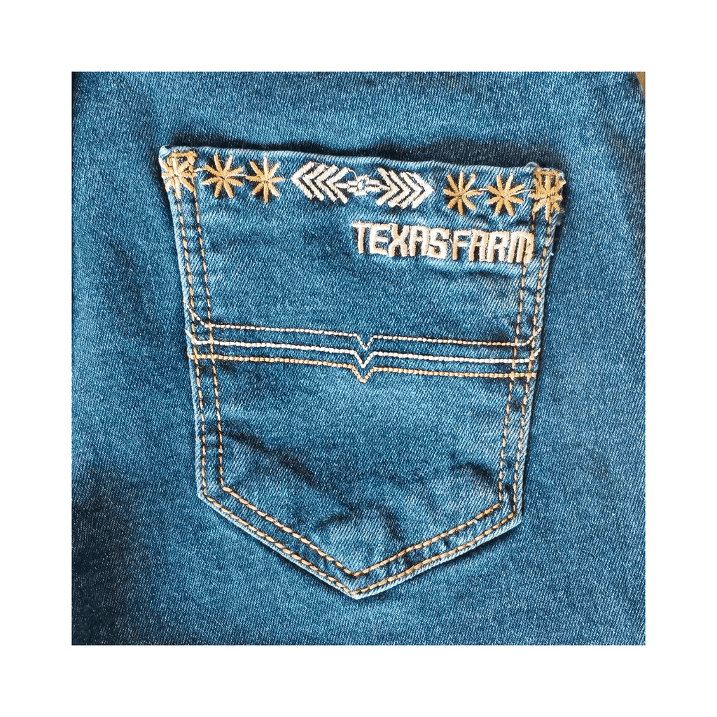 Calça Jeans Bordada Texas Farm Spur