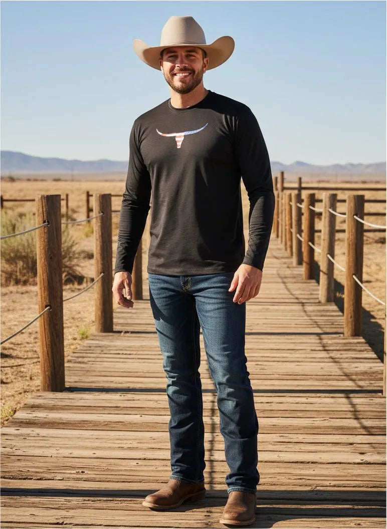 Camiseta Masculina UV Logo Os Moiadeiros Manga Longa