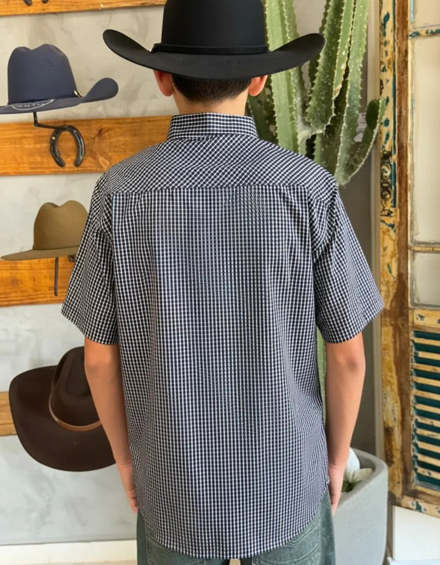 Camisa Social Xadrez Manga Curta Masculina Texas Brasil