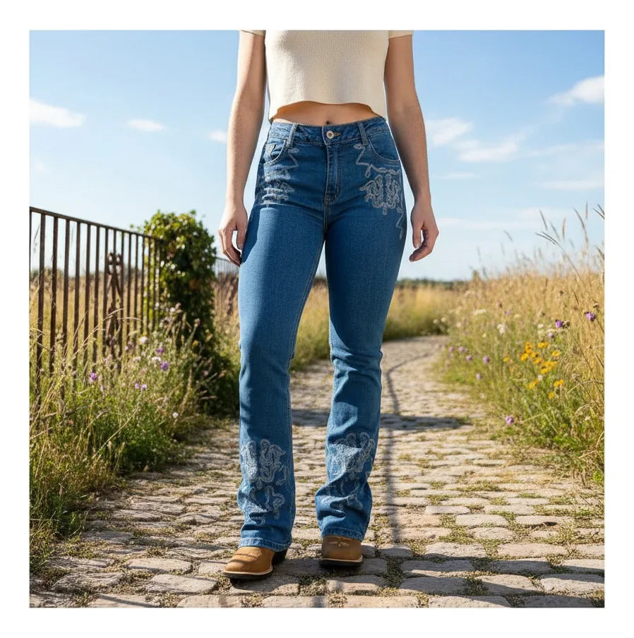 Calça Jeans Bordada Texas Farm Texan Line