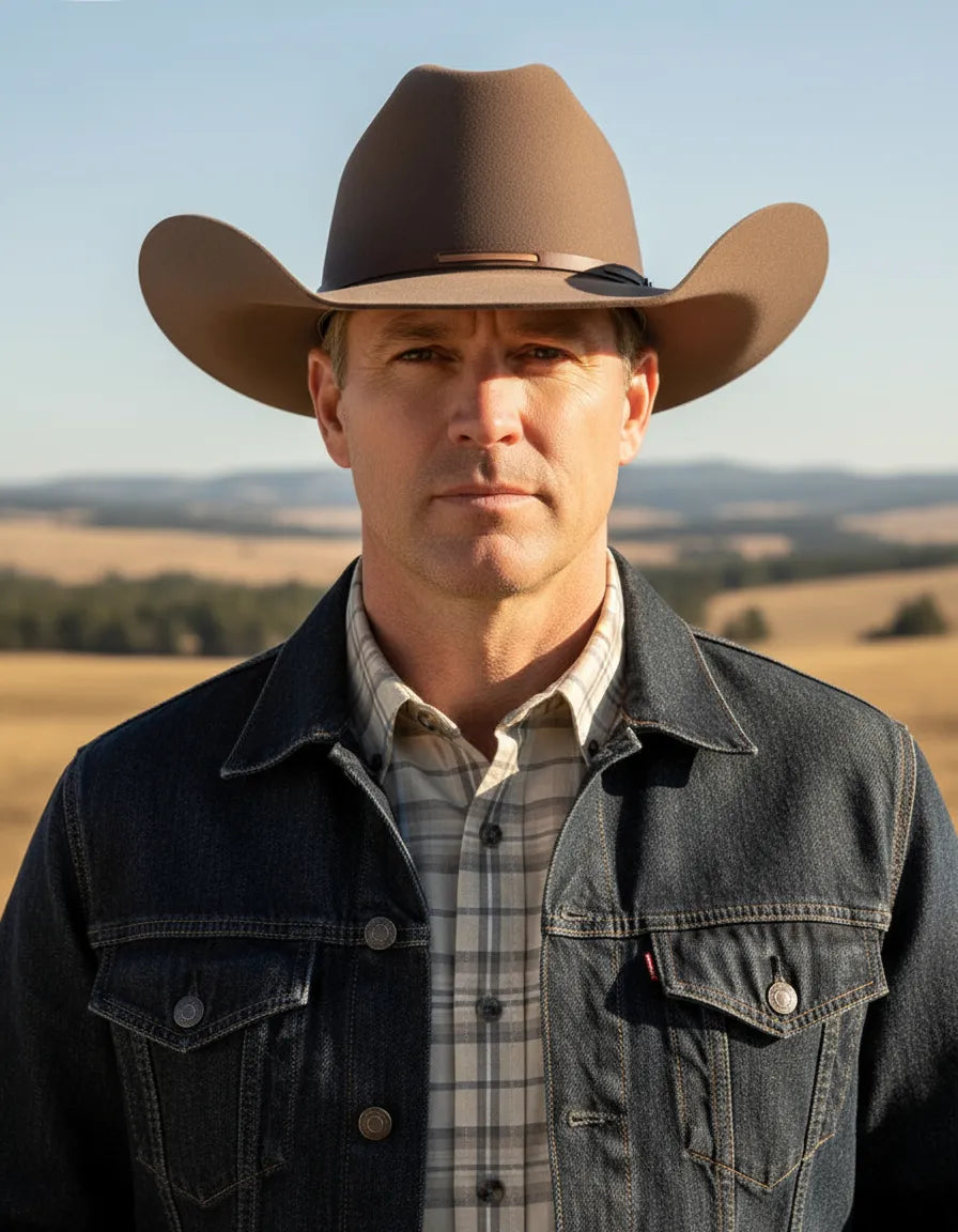 Chapéu American West Taupe Aba 11 Quadrada