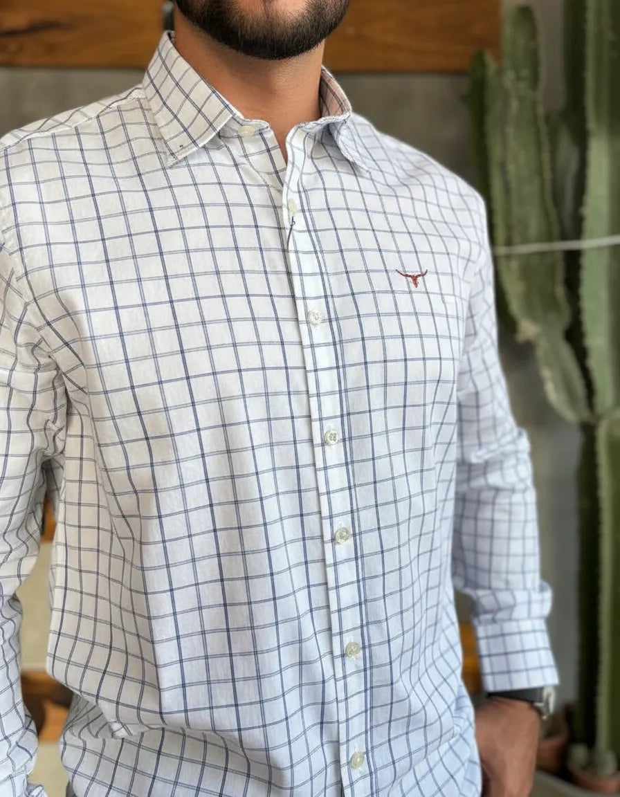 Camisa Social Xadrez Manga Longa Masculina Moiadeiros