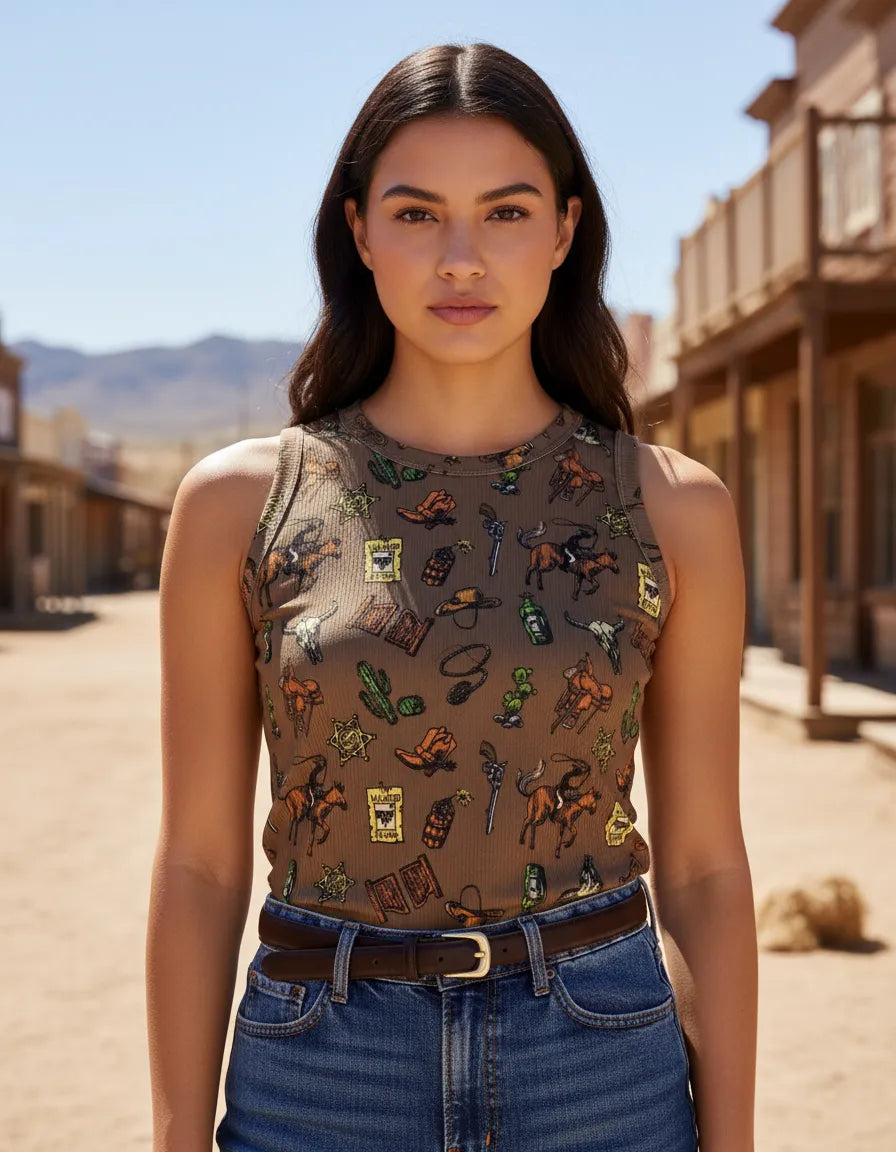 Regata PWC Marrom Estampada