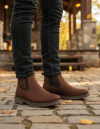 Botina Bretao Marrom Couro Nobuck