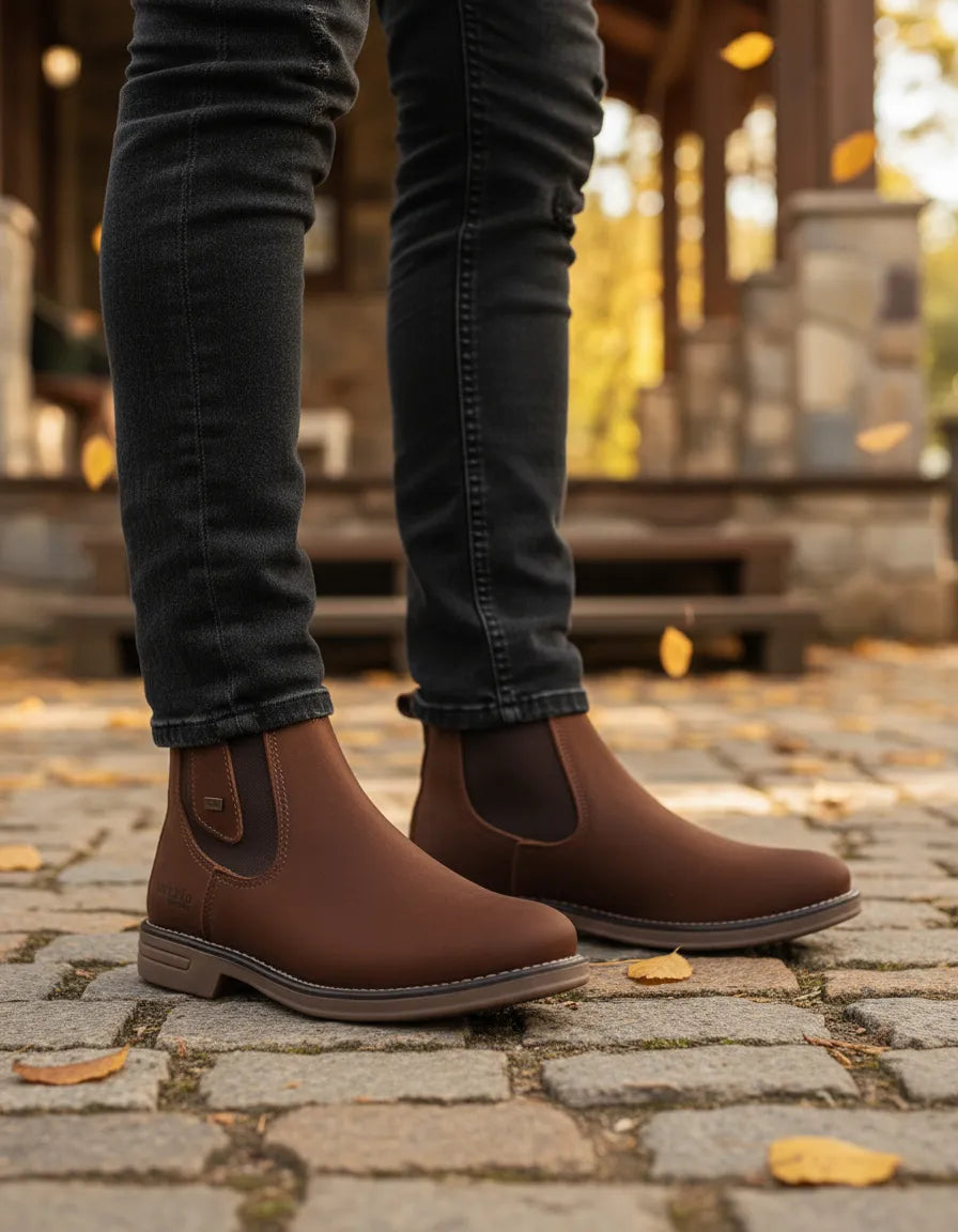 Botina Bretao Marrom Couro Nobuck