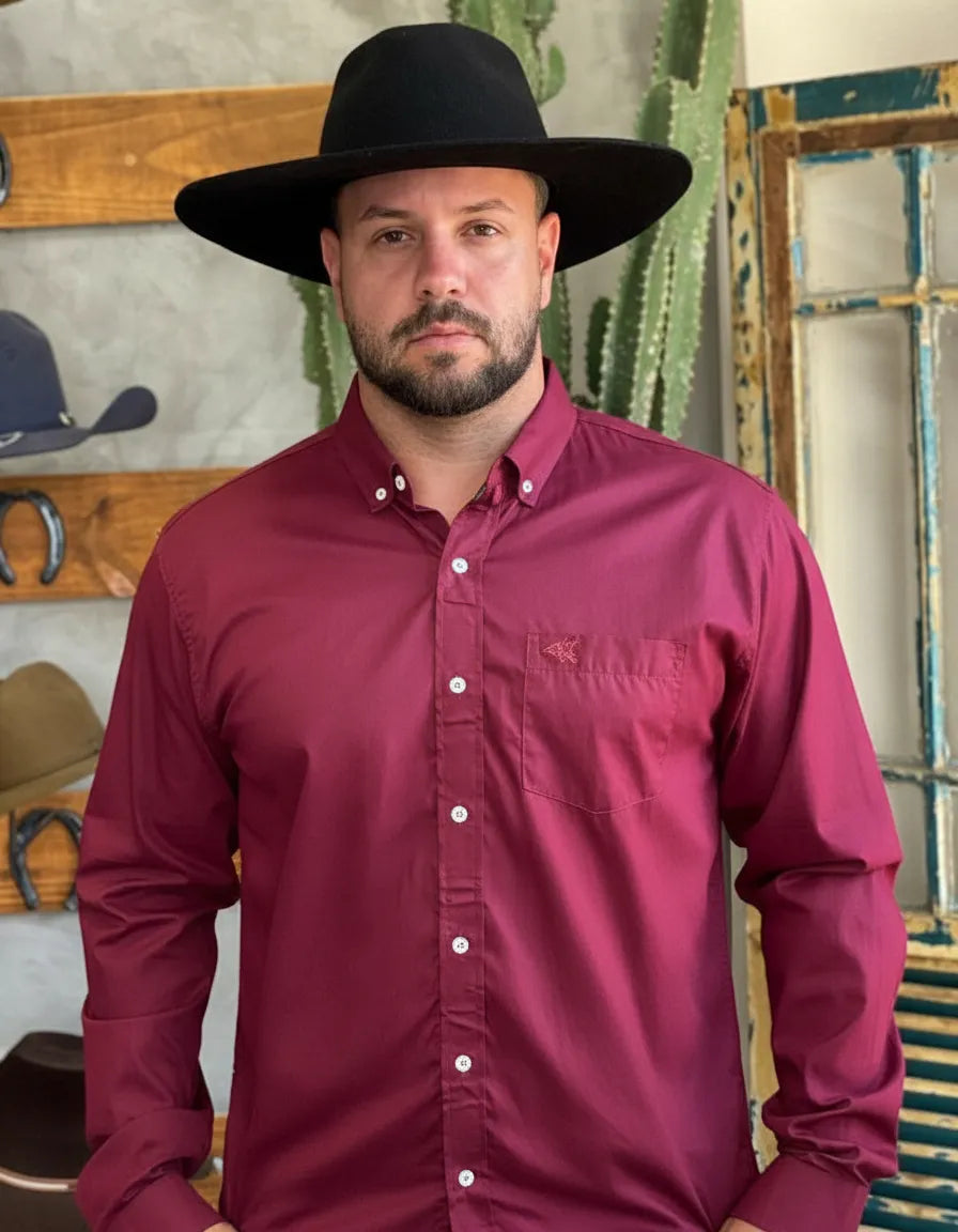 Camisa Social Masculina Manga Longa Country City