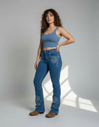 Calça Jeans Bordada Texas Farm Texan Line