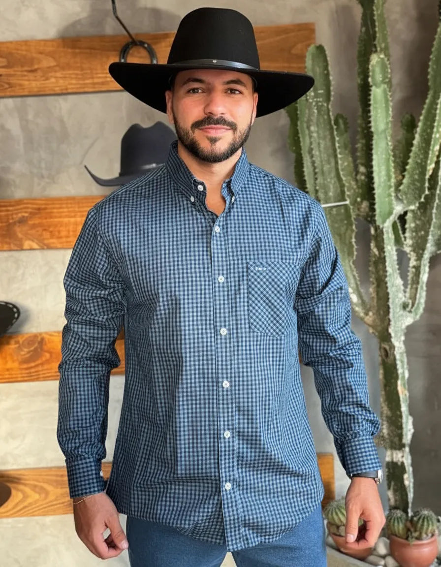 Camisa Social Xadrez Masculina Manga Longa Texas Edition