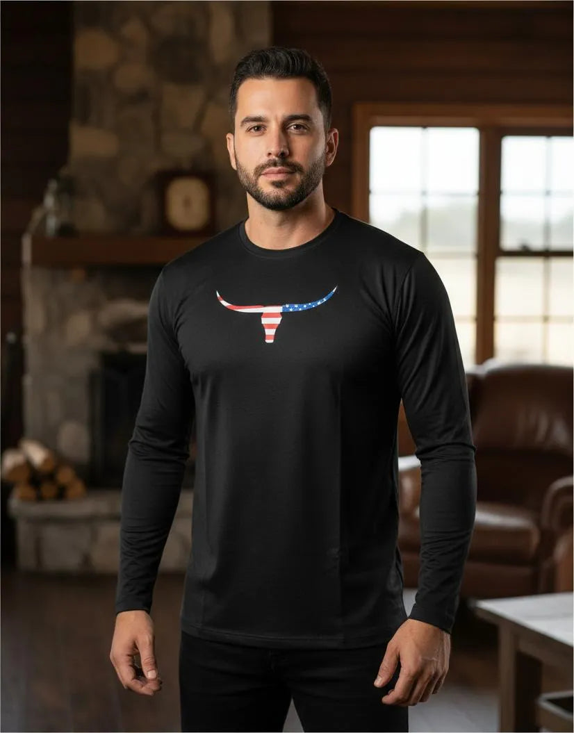 Camiseta Masculina UV Logo Os Moiadeiros Manga Longa