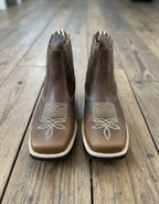 Botina Texana Country Bico Quadrado Couro