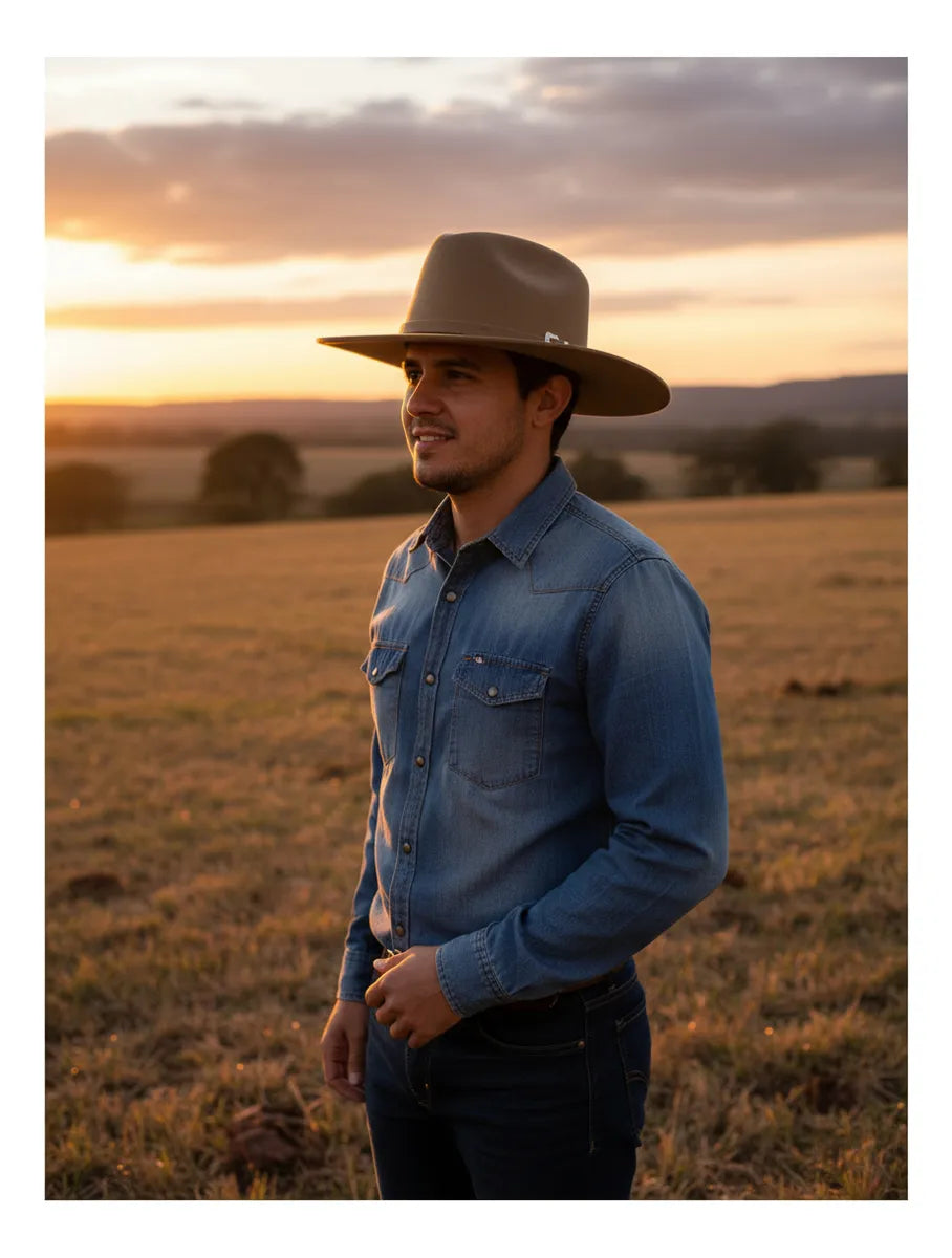 Chapéu Pralana Classic 5x Campo 3 Country Sertanejo Aba 7,5