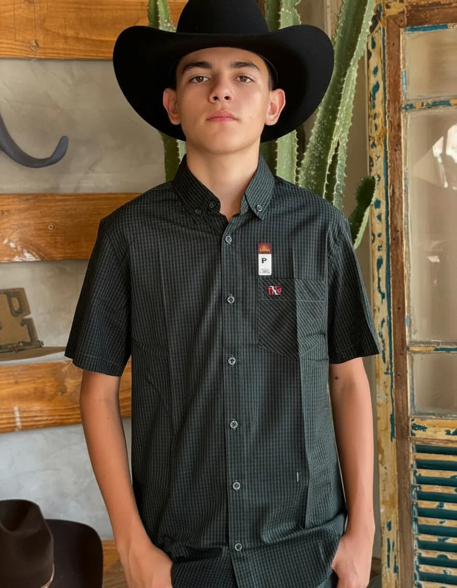 Camisa Social Xadrez Manga Curta Masculina Texas Brasil