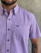 Camisa Social Xadrez Masculina Manga Curta Texas Edition