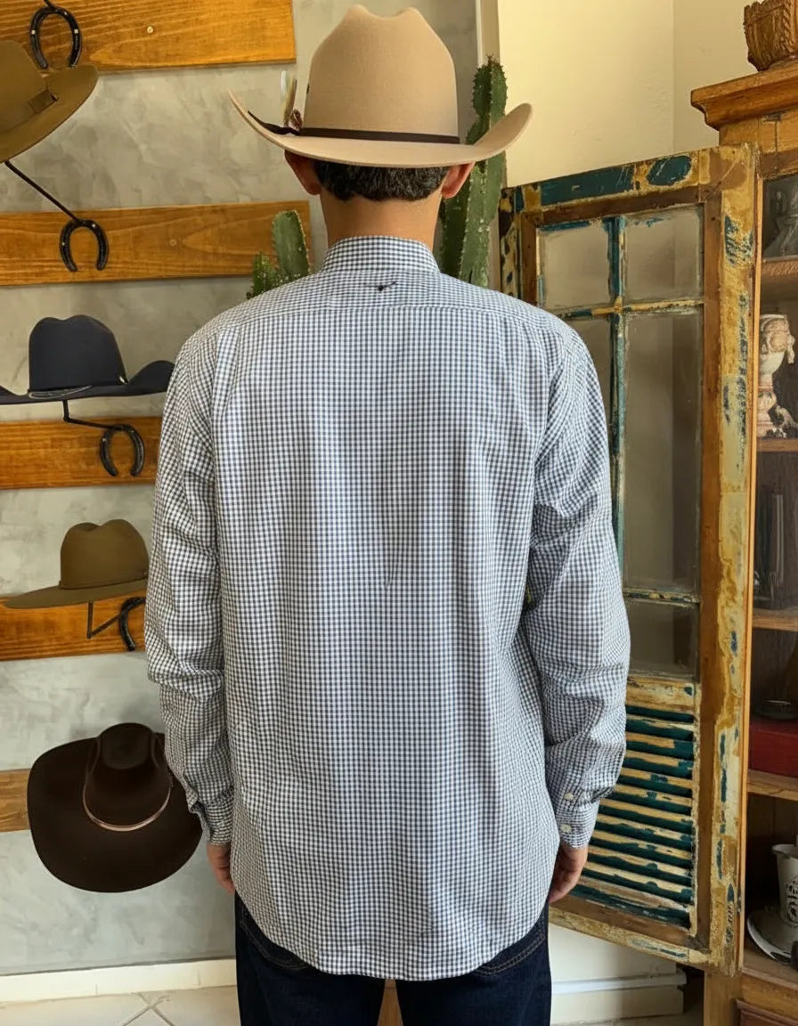 Camisa Social Xadrez Manga Longa Masculina Moiadeiros