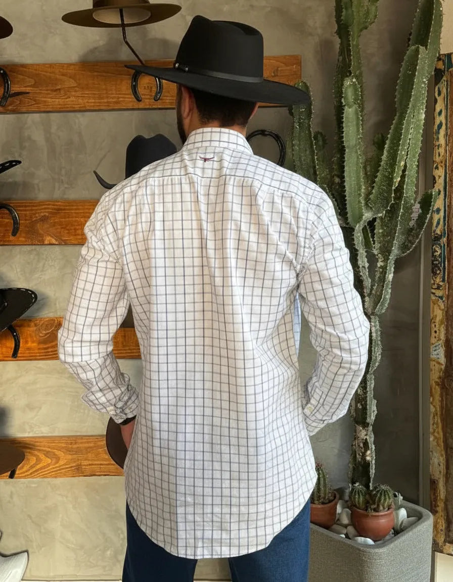 Camisa Social Xadrez Manga Longa Masculina Moiadeiros