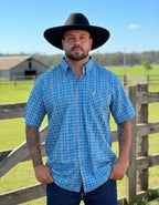 Camisa Social Xadrez Manga Curta Masculina Texas Farm