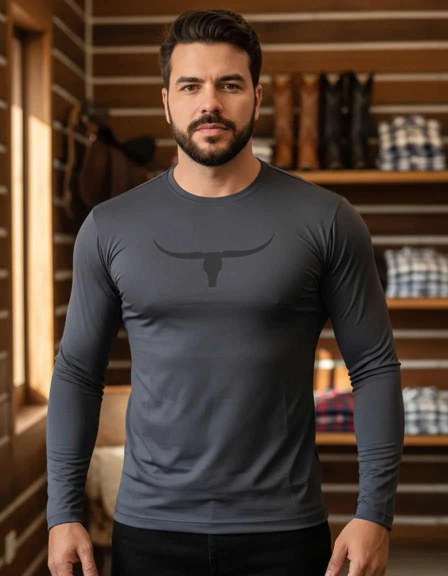Camiseta Masculina UV Logo Os Moiadeiros Manga Longa