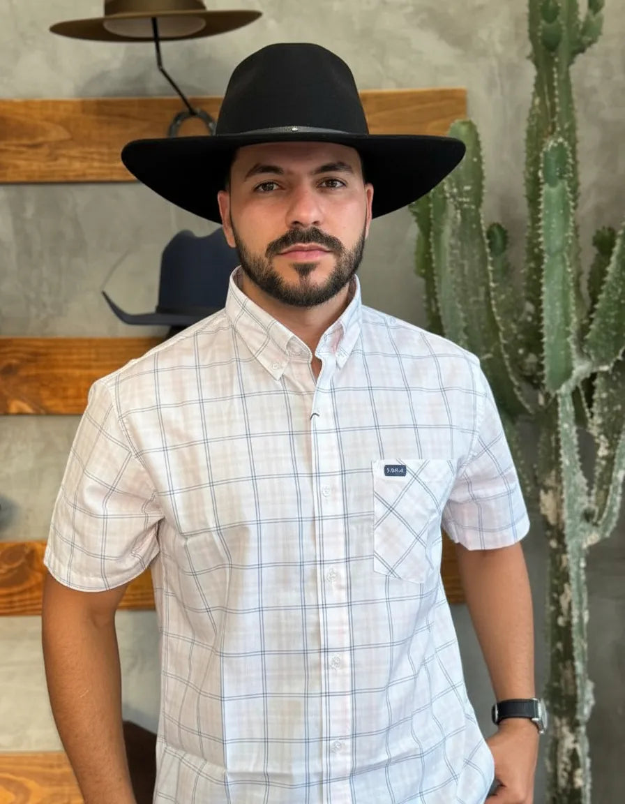 Camisa Social Xadrez Masculina Manga Curta Texas Edition