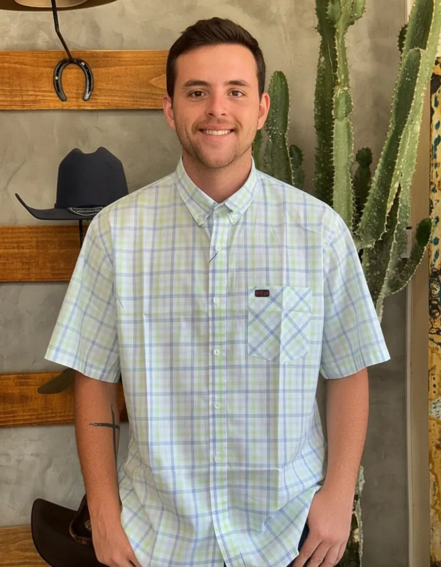 Camisa Social Xadrez Masculina Manga Curta Texas Edition