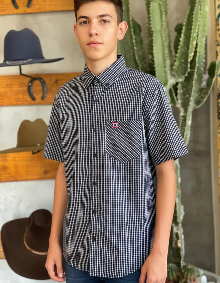 Camisa Social Xadrez Manga Curta Masculina Texas Brasil