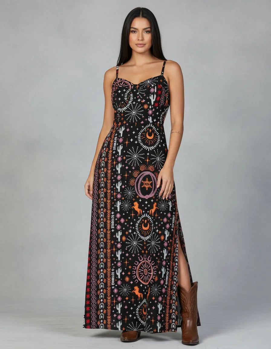 Vestido Feminino Stabulos Longo Estampado