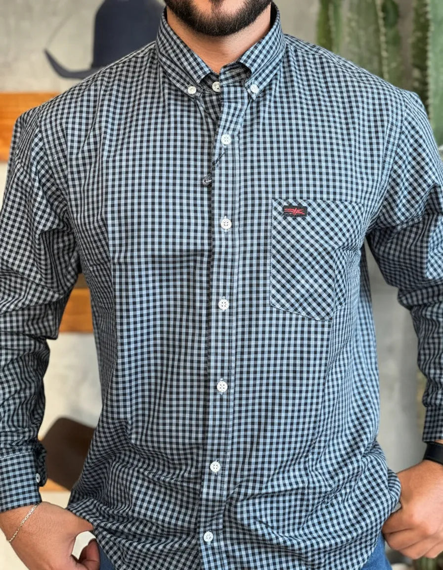Camisa Social Xadrez Masculina Manga Longa Texas Edition