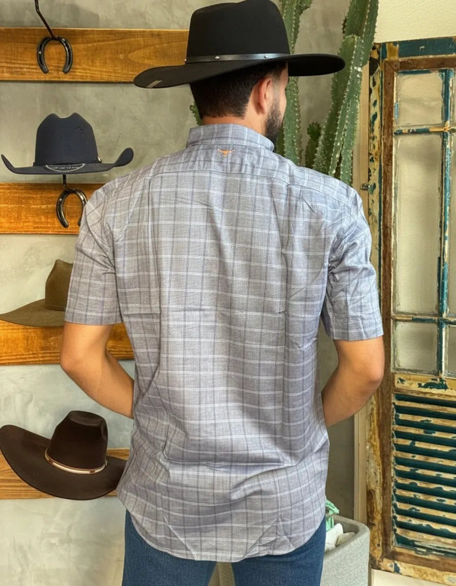 Camisa Social Xadrez Manga Curta Masculina Moiadeiros