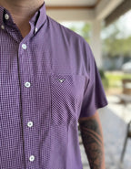 Camisa Social Xadrez Masculina Manga Curta Texas Edition