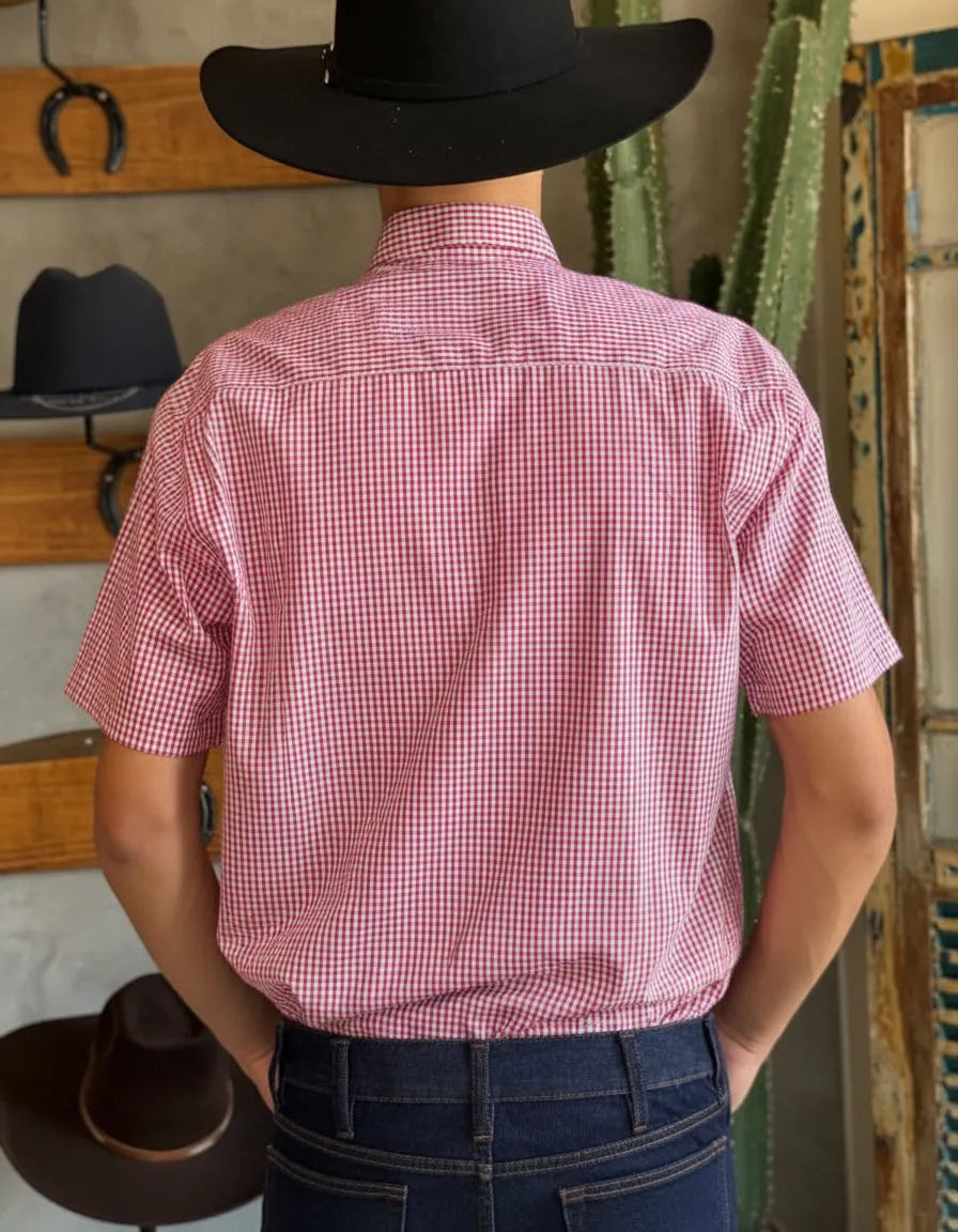 Camisa Social Xadrez Masculina Manga Curta Texas Edition