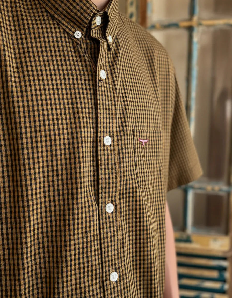 Camisa Social Xadrez Masculina Manga Curta Texas Edition