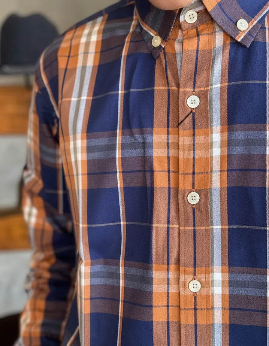 Camisa Social Xadrez Manga Longa Masculina Moiadeiros