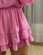 Conjunto Feminino Camisa e Short Saia