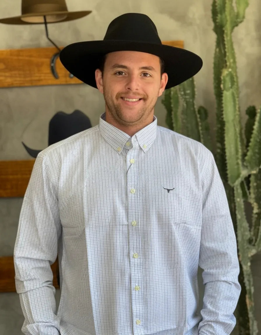 Camisa Social Xadrez Manga Longa Masculina Moiadeiros