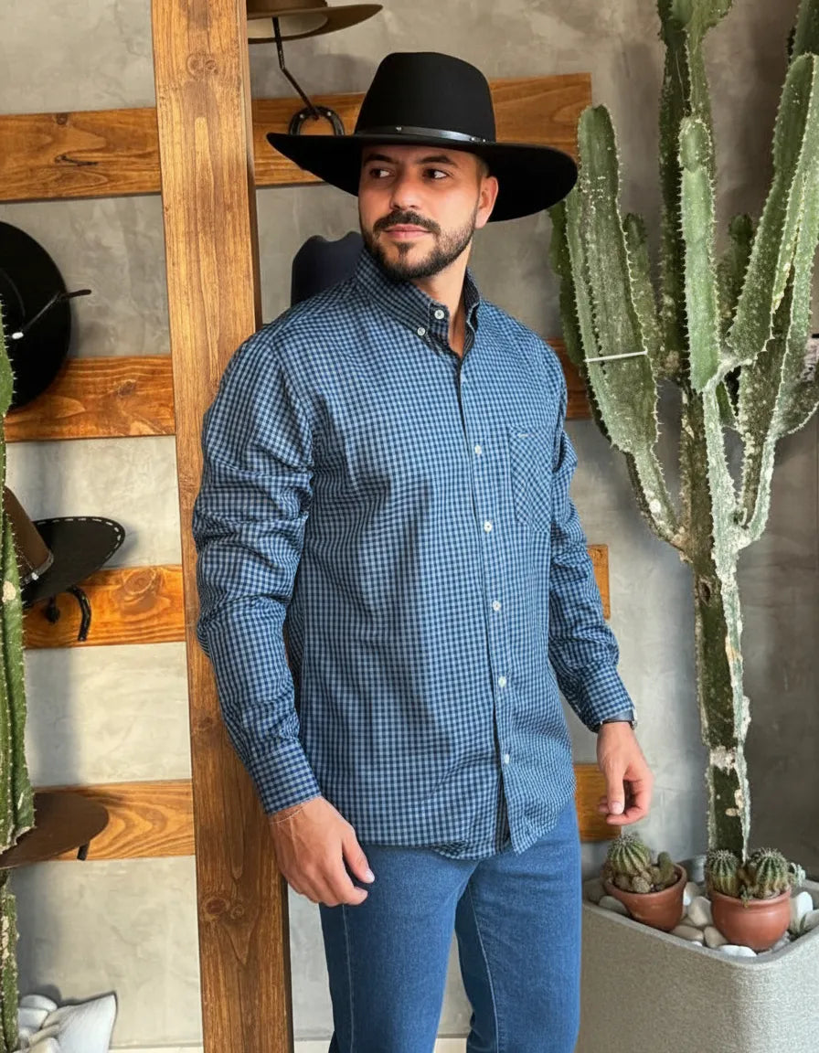 Camisa Social Xadrez Masculina Manga Longa Texas Edition