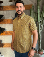 Camisa Social Xadrez Masculina Manga Curta Texas Edition