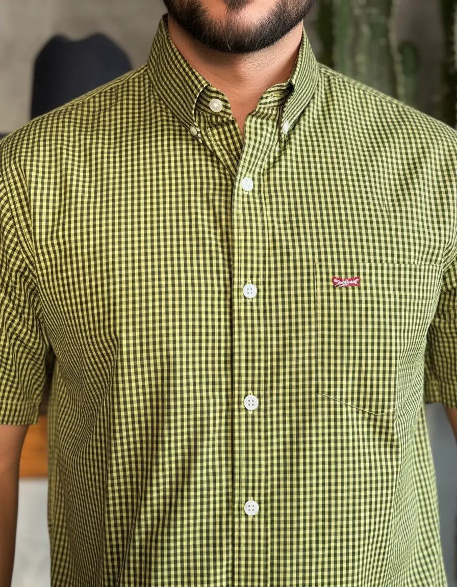 Camisa Social Xadrez Masculina Manga Curta Texas Edition