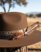 Chapéu Pralana 5x West Aba 8,5 Bandinhas em Couro