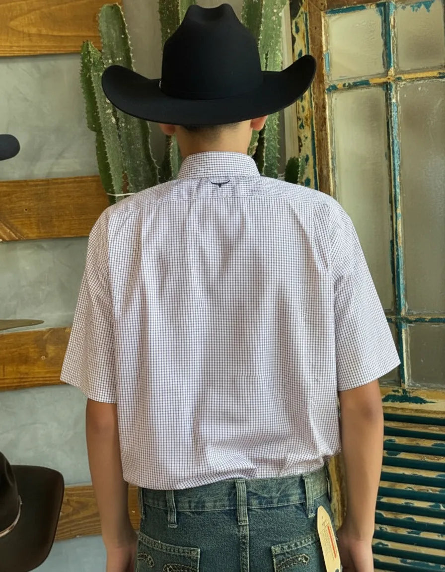 Camisa Social Xadrez Manga Curta Masculina Moiadeiros