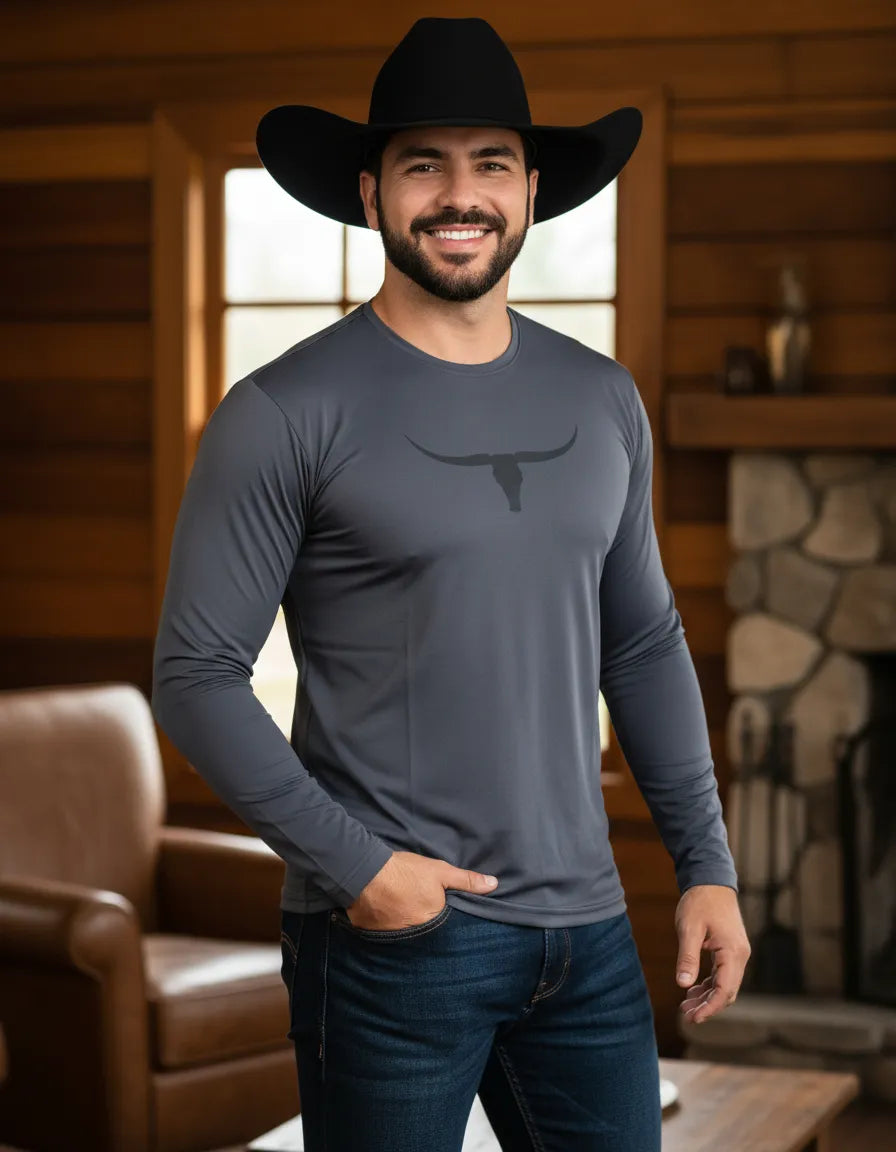 Camiseta Masculina UV Logo Os Moiadeiros Manga Longa