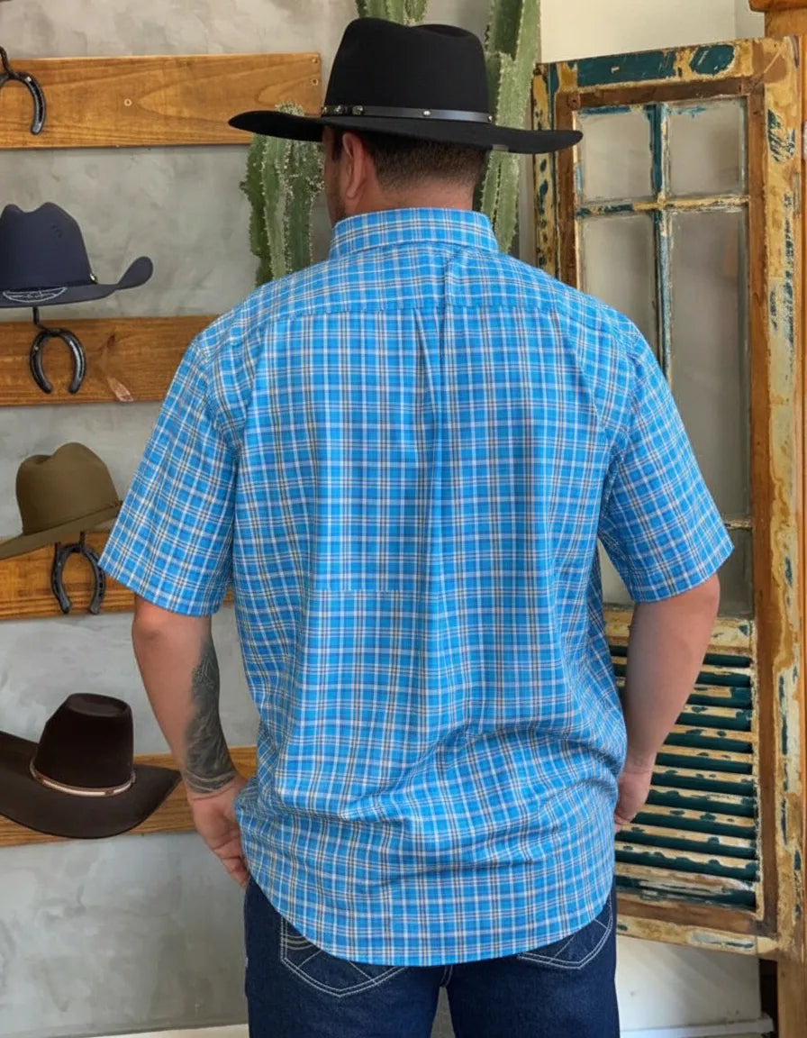 Camisa Social Xadrez Manga Curta Masculina Texas Farm