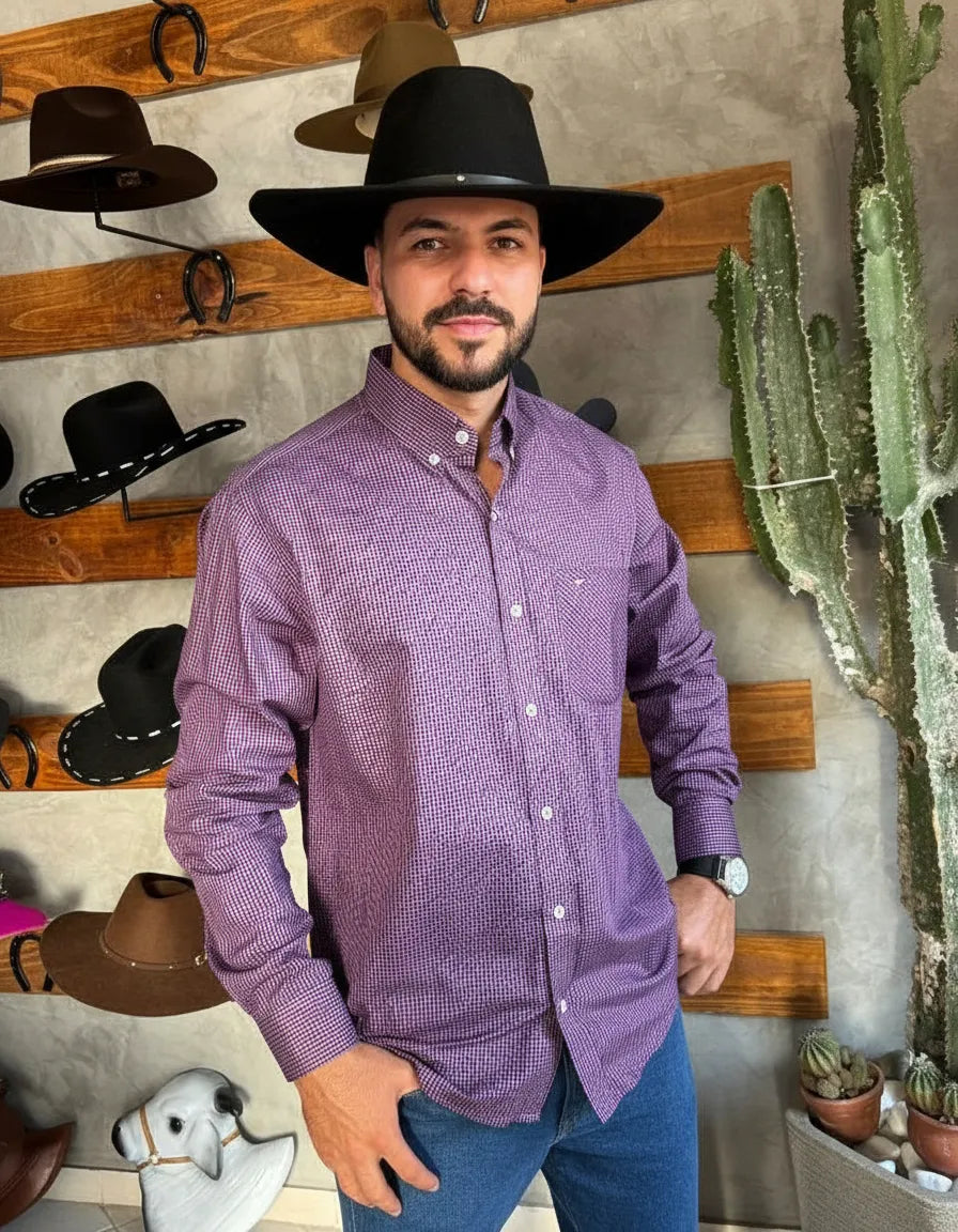 Camisa Social Xadrez Masculina Manga Longa Texas Edition