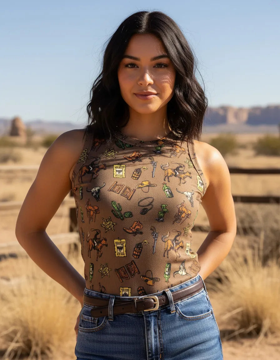 Regata PWC Marrom Estampada