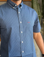 Camisa Social Xadrez Masculina Manga Curta Texas Edition