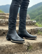 Botina Texana Country Bico Quadrado Couro