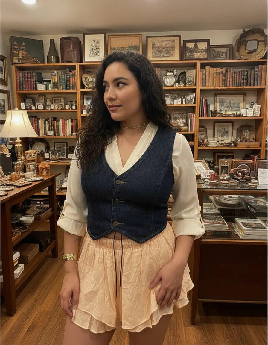 Colete Country Feminino Jeans