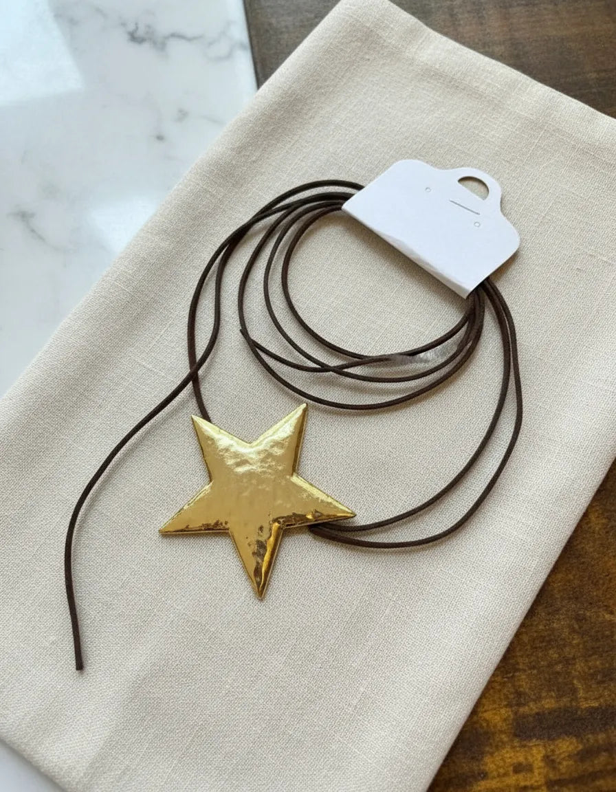 Cordão Couro Country Feminino Estrela